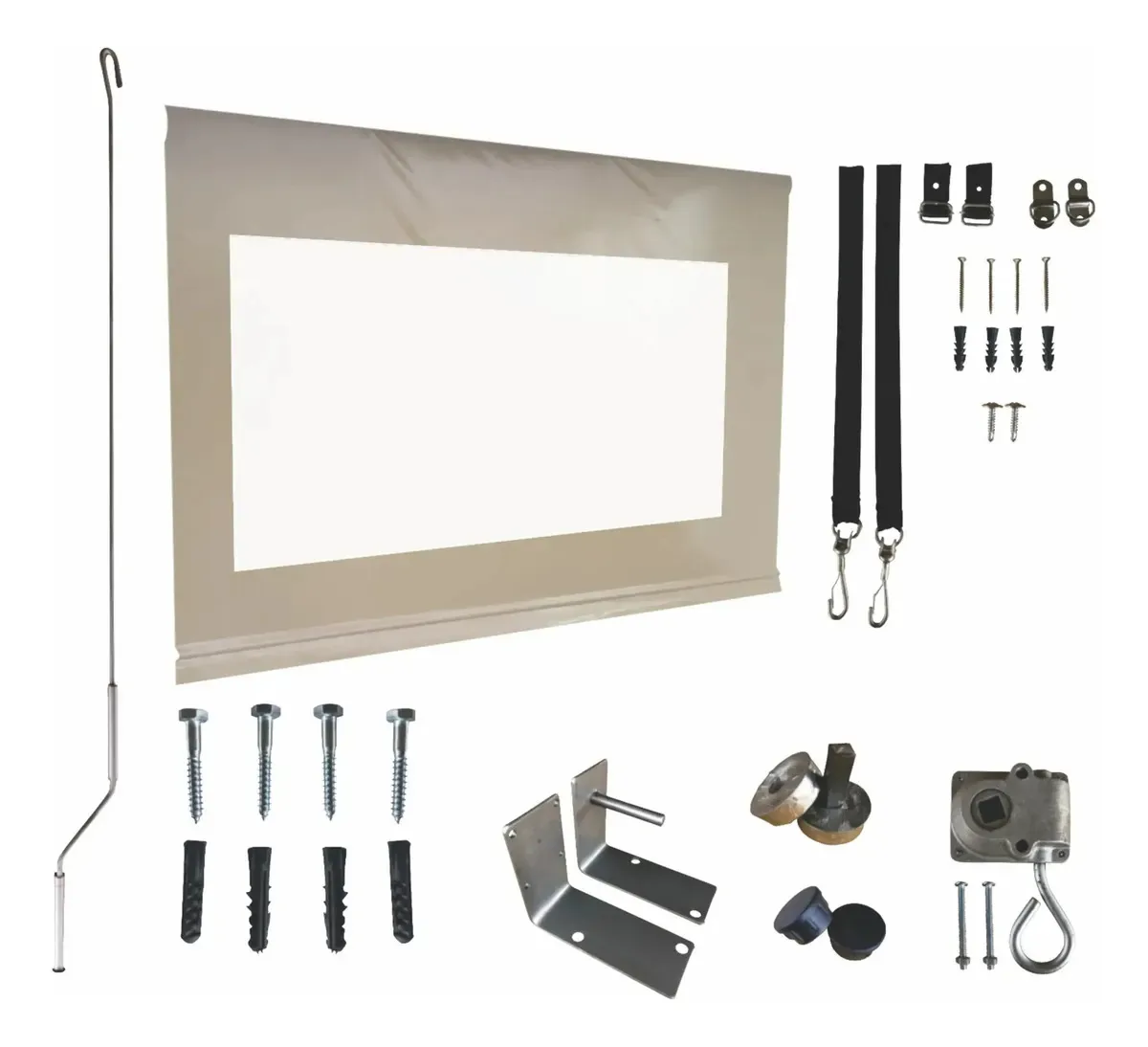 Cortina Toldo Vertical Varanda 5,00x2,50 Cor bege com visor