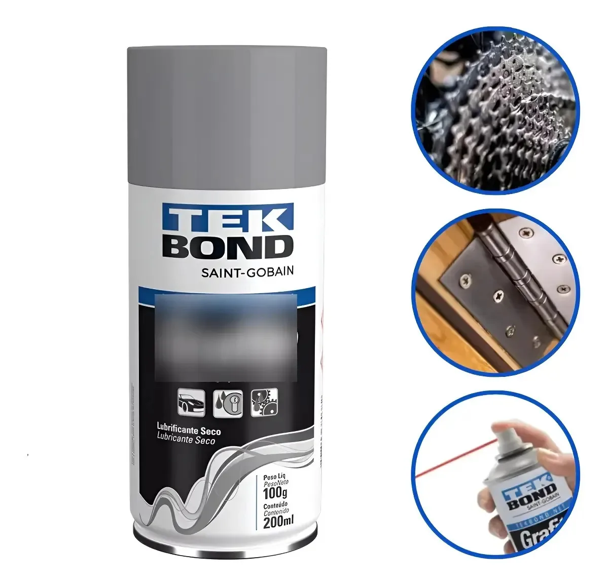 Grafite Lubrificante Seco Multiuso 200ml/100g Tekbond