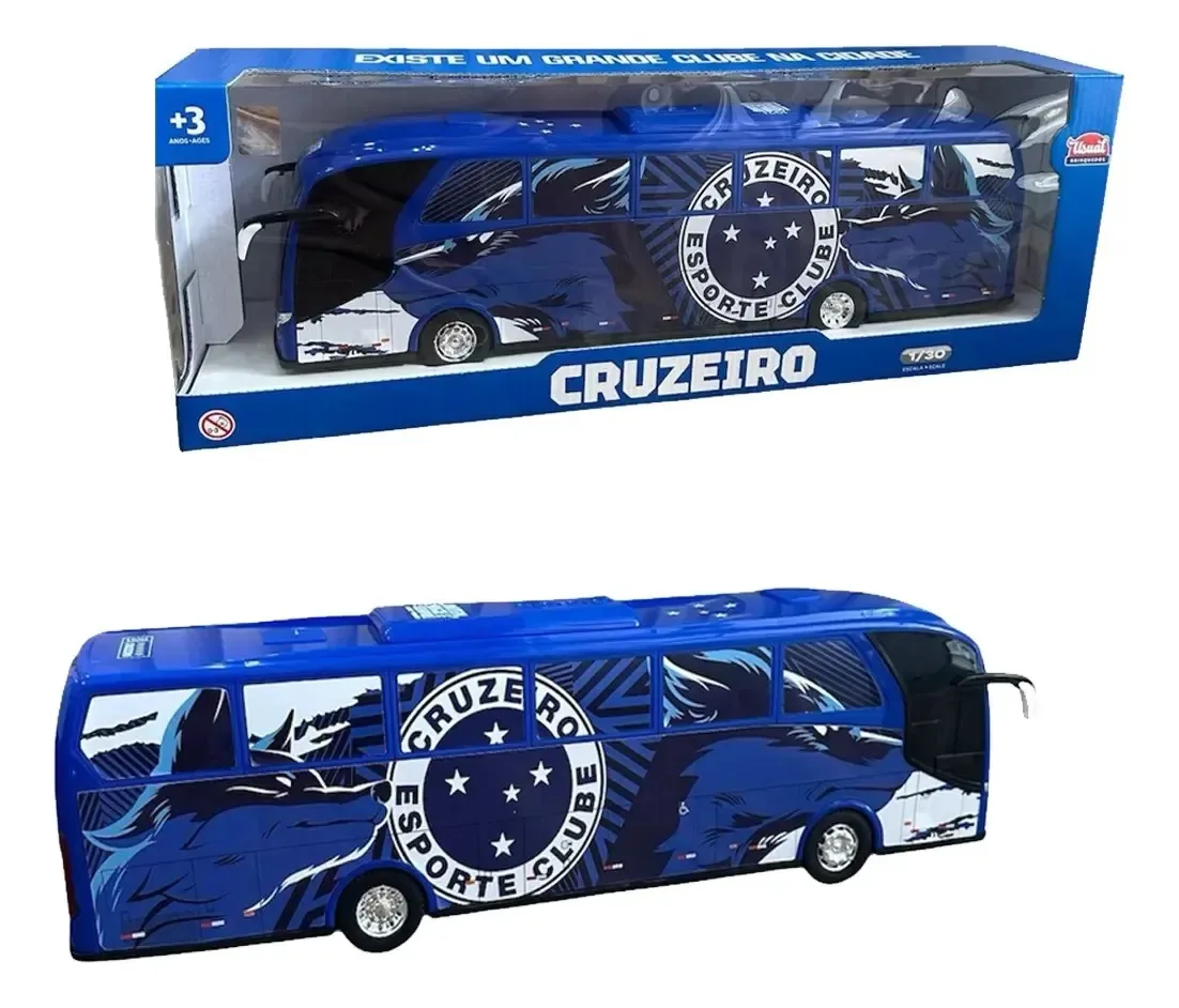 Ônibus Miniatura Times De Futebol Brasileirão Cor Cruzeiro