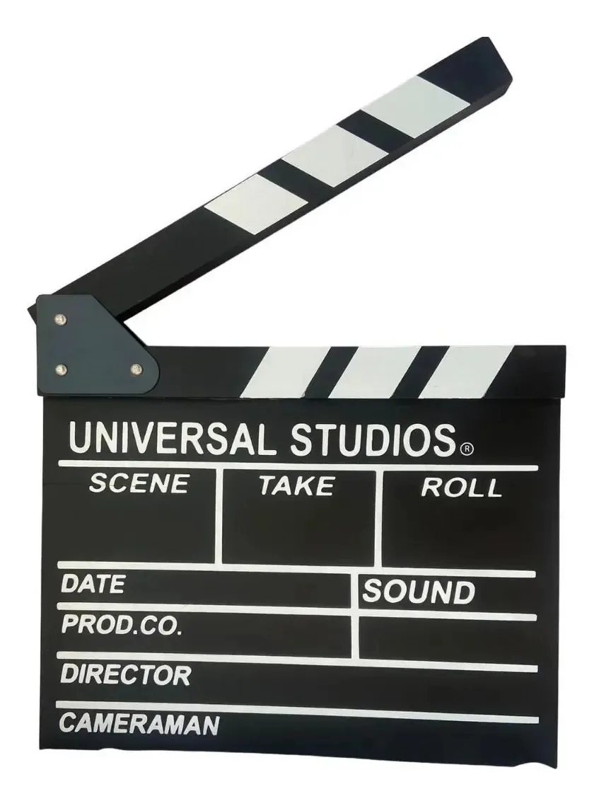 Claquete Profissional Quadro Cinema Vídeos 27x30cm Em Mdf
