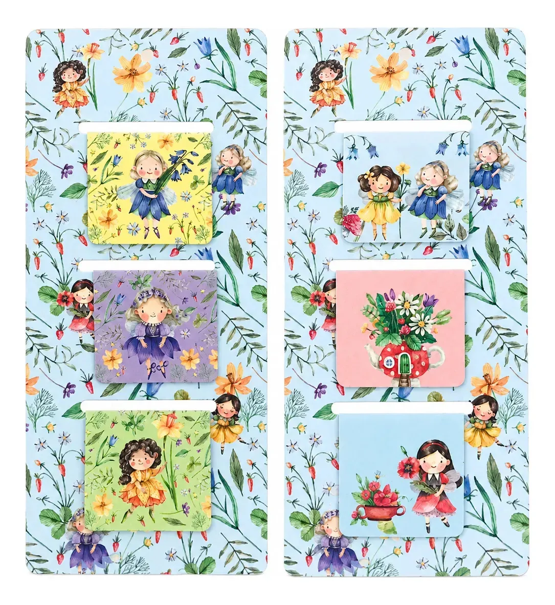 Kit 3 Marcadores De Página Magnéticos Floresta Encantada Azul-turquesa Floresta Encantada