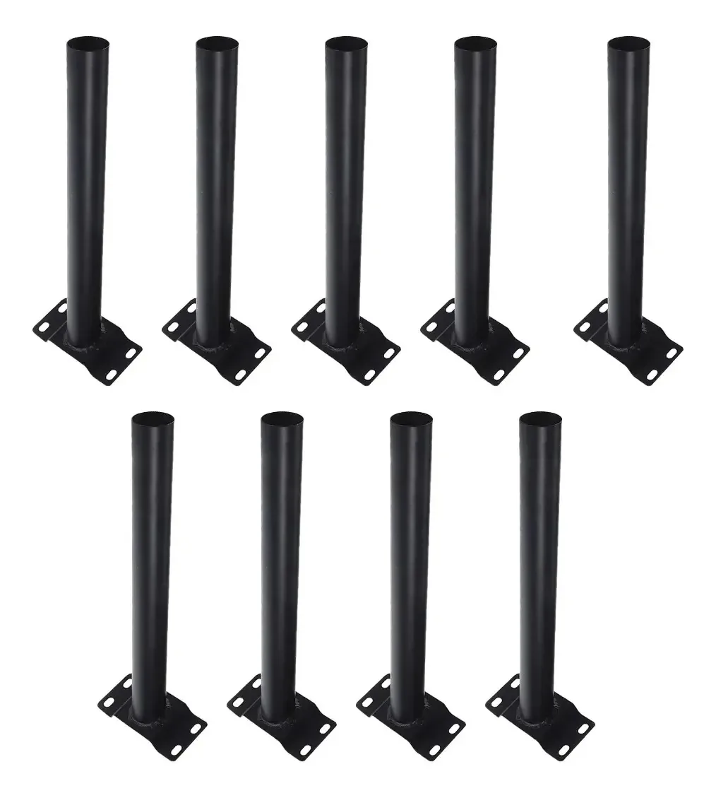 Suporte Luminaria Solar Poste 9 Uni Pintura Eletrostatica Preto