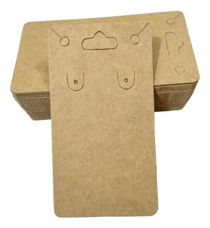 1000 Cartelas Tags Para Brinco E Corrente Kraft Marrom 6x11 Marrom