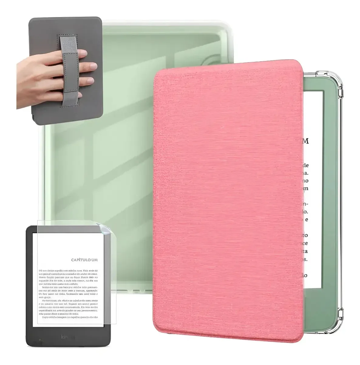Capa Acrílico Com Elástico Para Kindle 12 Rs23cv + Película
