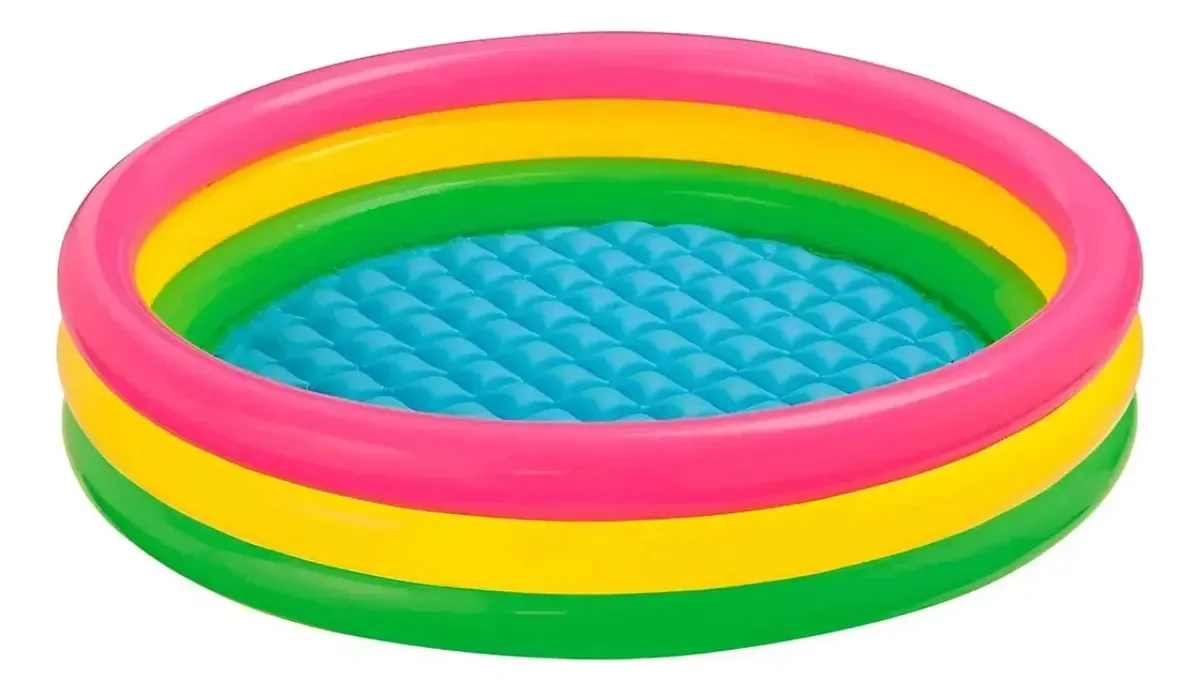 Piscina Banheira Inflável Infantil Redonda 140litros Azul