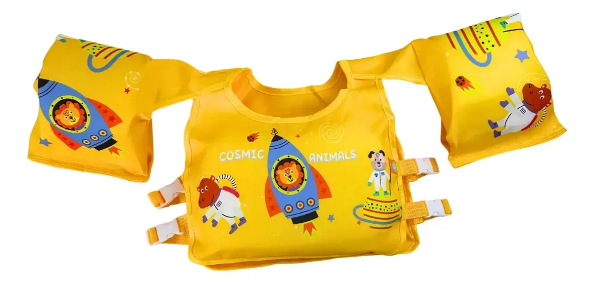 Colete Salva Vidas Infantil Homologado Flutuação Ate 30kg Cor Amarelo