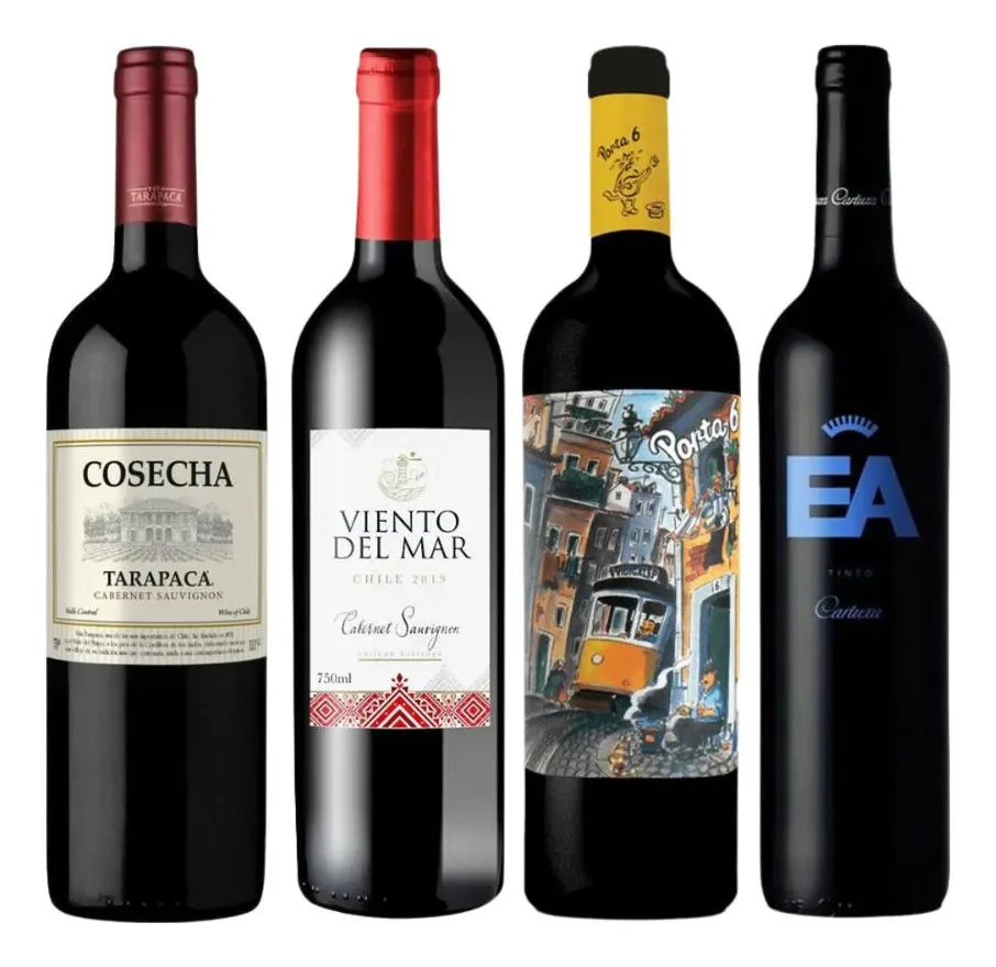 Kit 4 Vinhos Tintos Portugal & Chile Seleção Especial