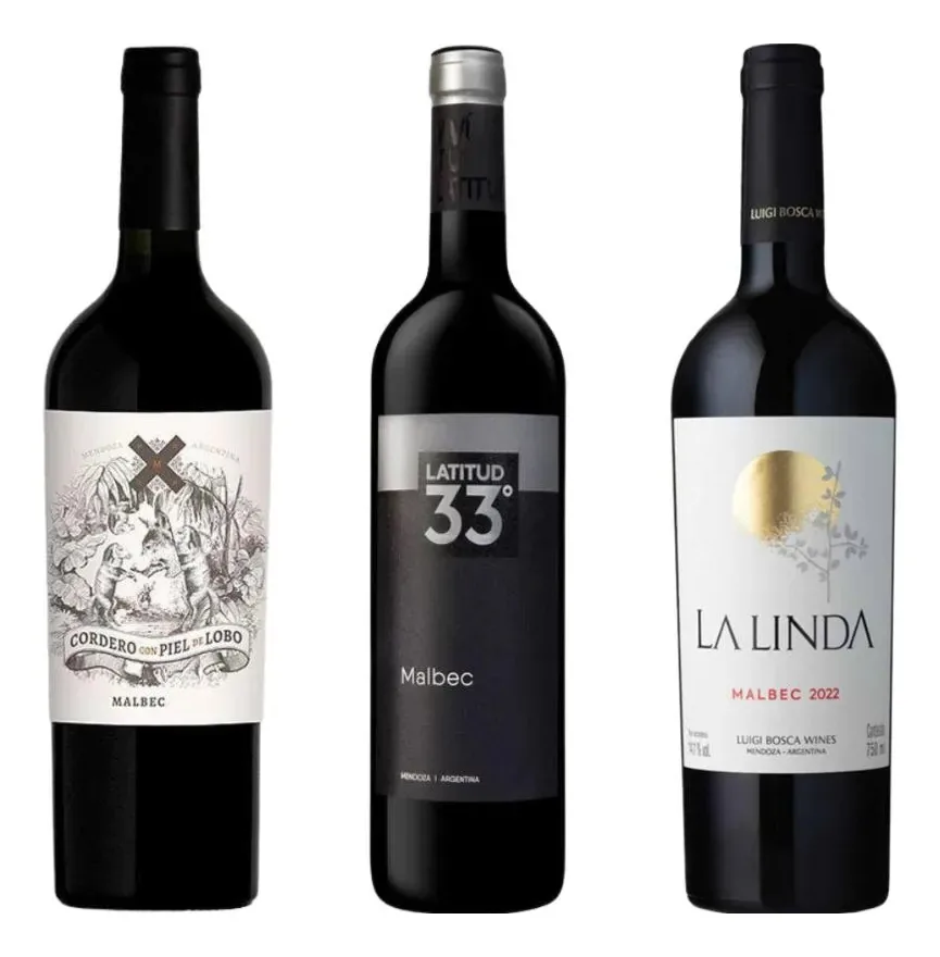Kit 3 Vinhos Malbec Argentinos Seleção