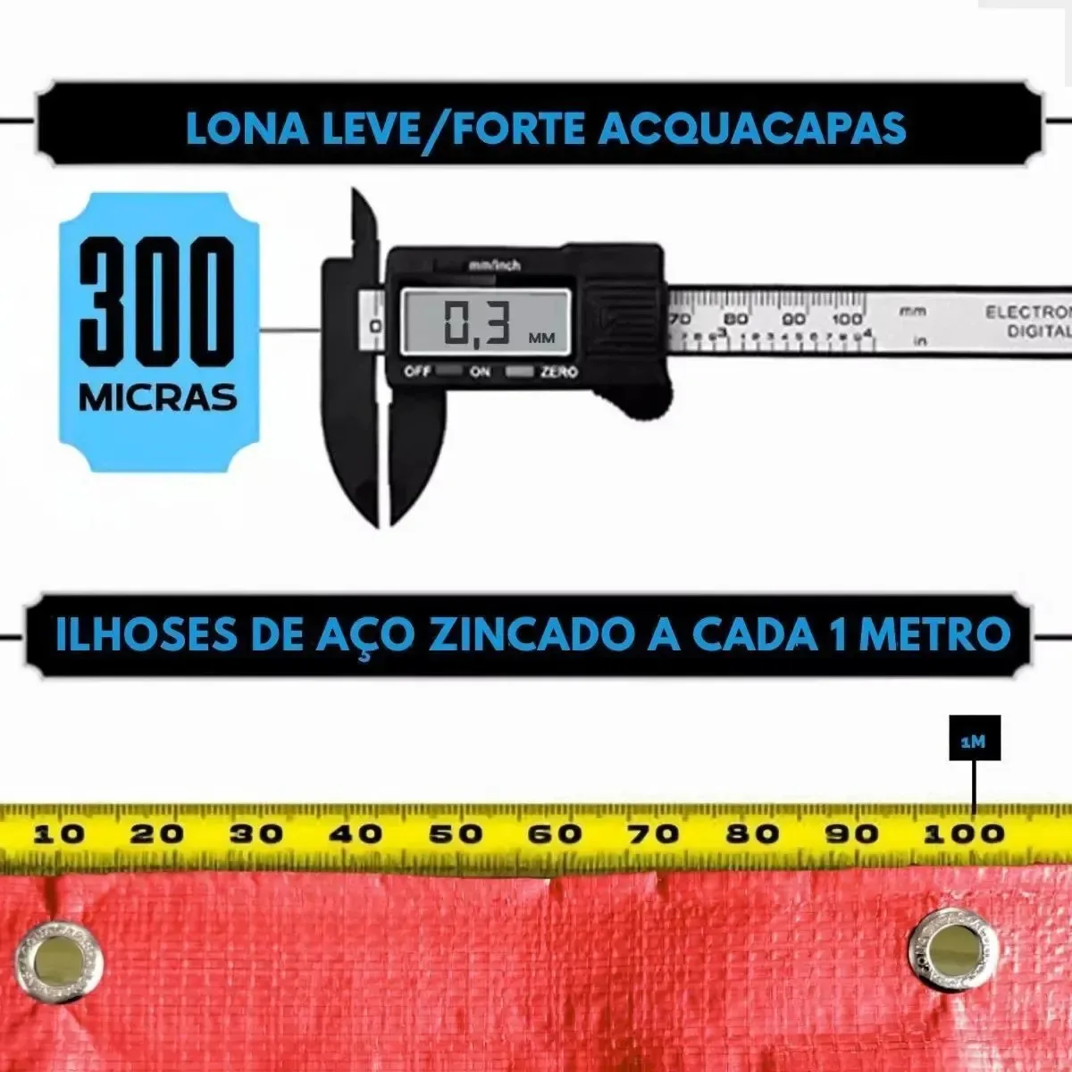 Lona Poliéster 5x3 Grossa 500 Micras Multiuso Impermeável