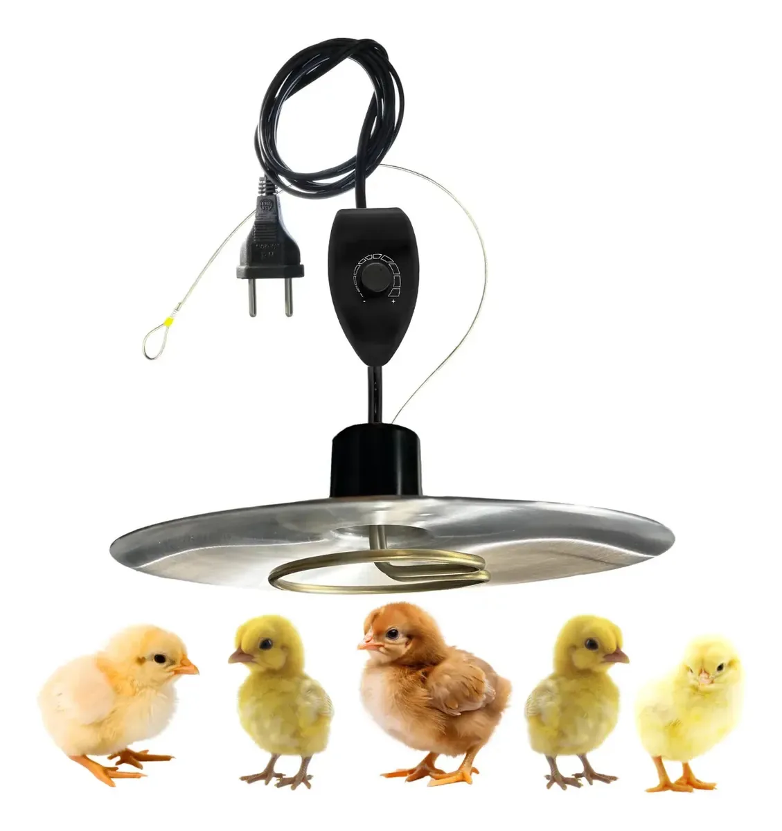 Campânula Aquecedora 250w Com Dimmer - Pintinhos Suínos Pets Cinza