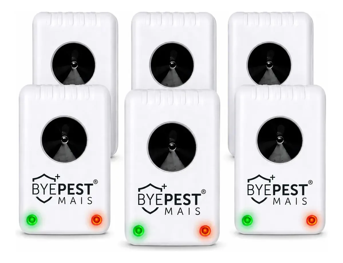 Kit 6 Repelente Eletrônico Ultrassônico Pragas Bypest