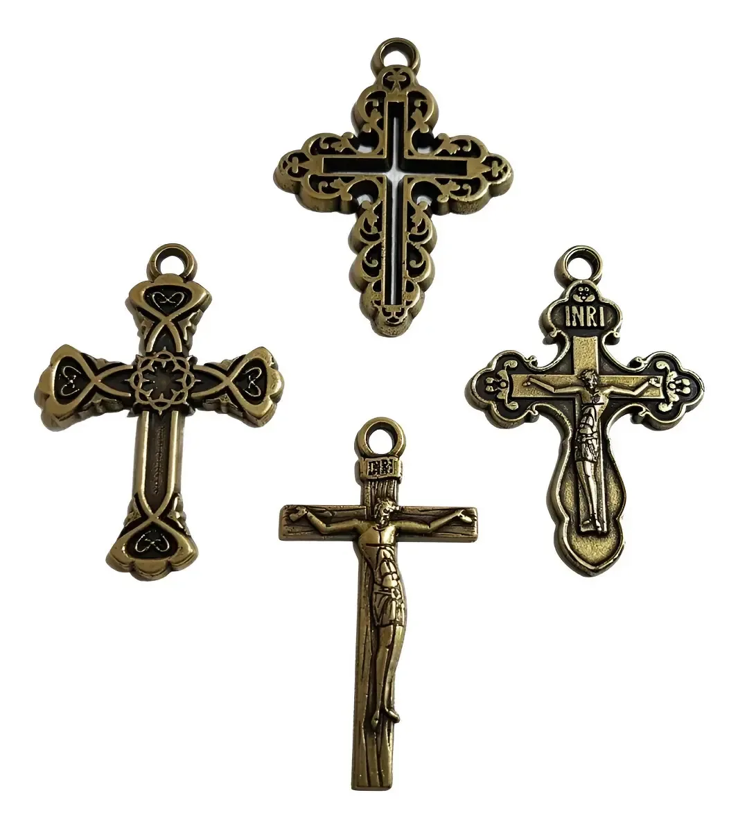 20 Crucifixos De Metal 4,5cm Para Montar Terços E Bijuterias Cor Kit Sortido