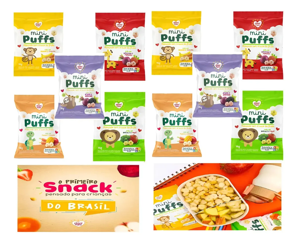 Mini Puffs Snacks Sortidos Nhami Mami 10un X 15gr