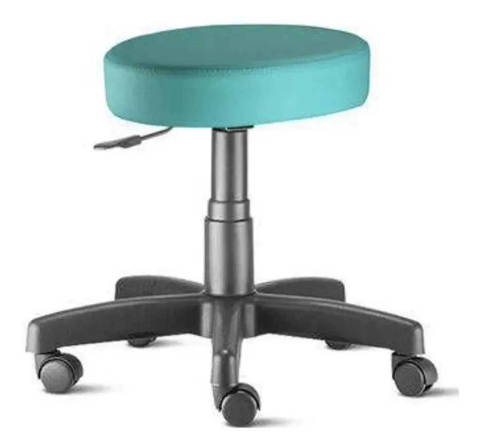Banco Mocho Oftalmologico Diversas Cores E Rodizios Duplos Azul-celeste Preto