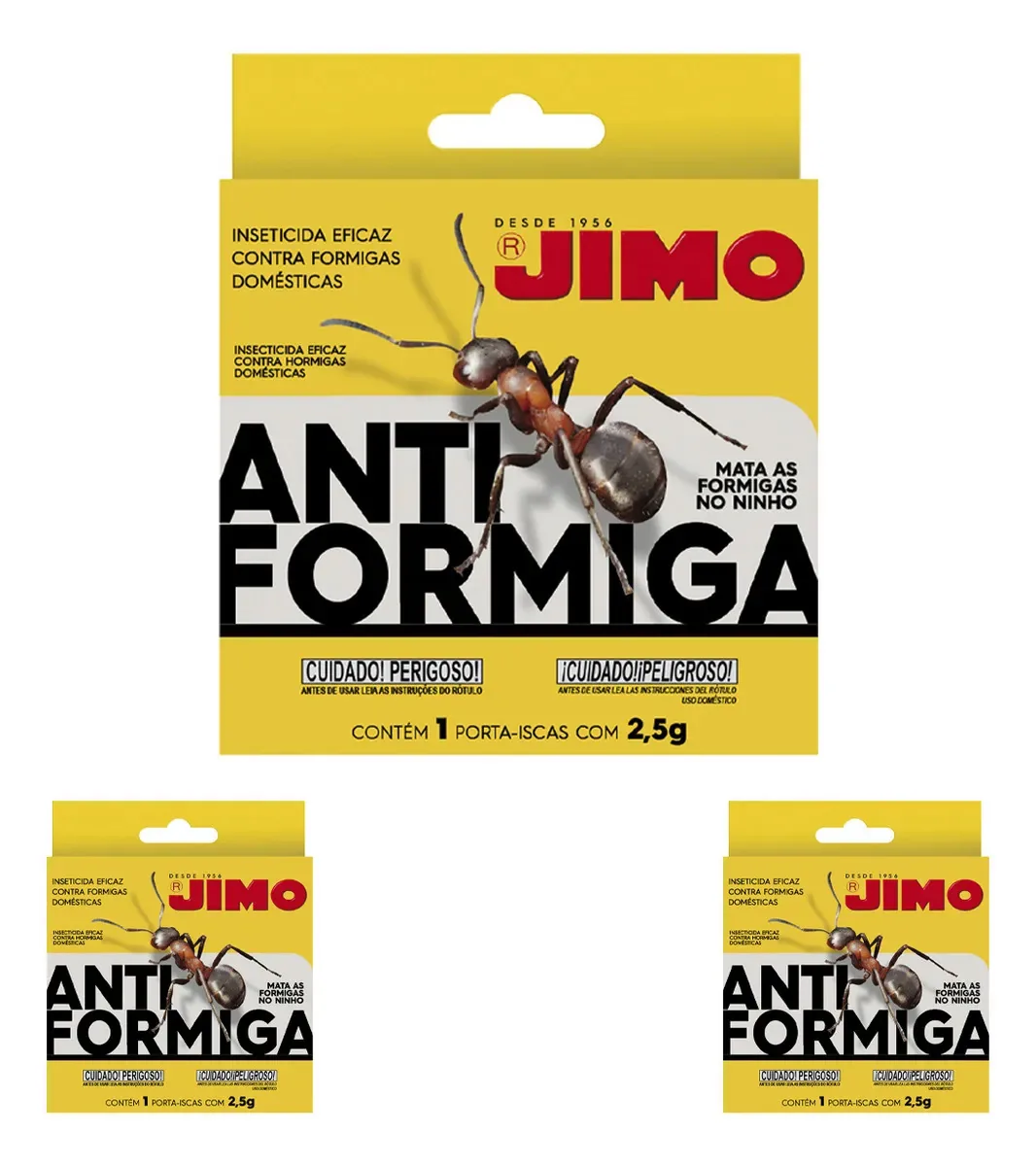 Jimo Antiformiga Kit 3 Inseticida Eficaz Destrói Ninhos Isca