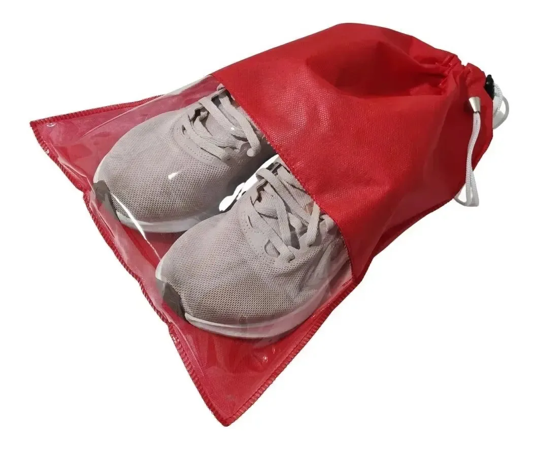 Sacos De Tnt Com Visor Organizadores De Roupas Calçados Etc. Cor VERMELHO SACO ORGANIZADOR