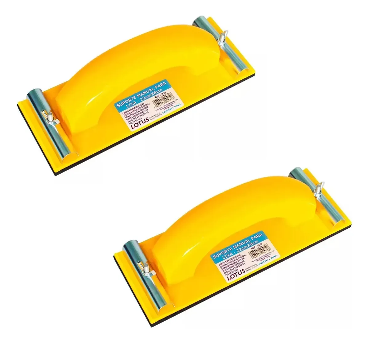 2 Lixadeiras Manual Pvc Suporte Para Meia Lixa 22x8cm Grampo