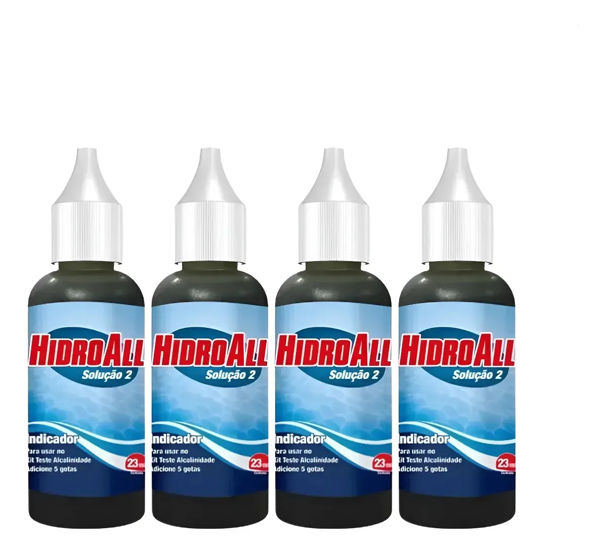 04x Reagente Indicador Solução 2 Kit Alcalinidade Hidroall