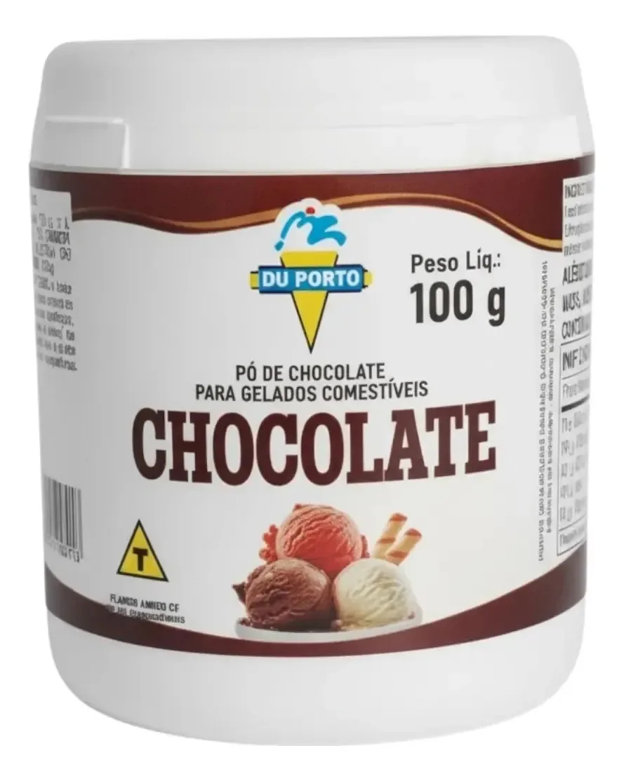Pó Para Gelados Comestíveis Sabor Chocolate 100g - Du Porto