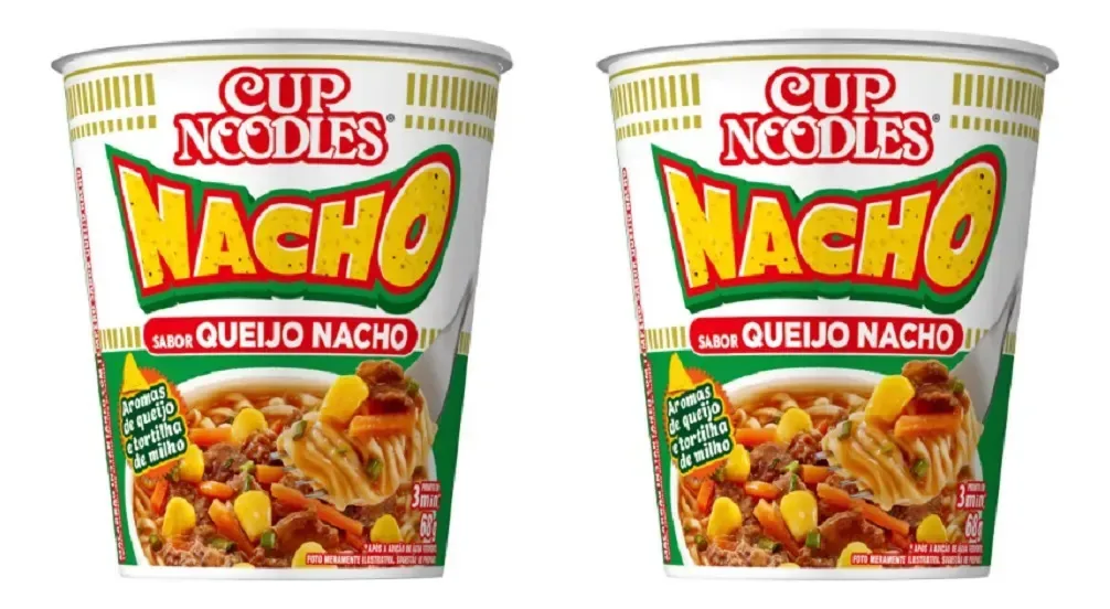 Kit 5 Macarrão Cup Noodles Instantâneo Queijo Nacho Copo 68g