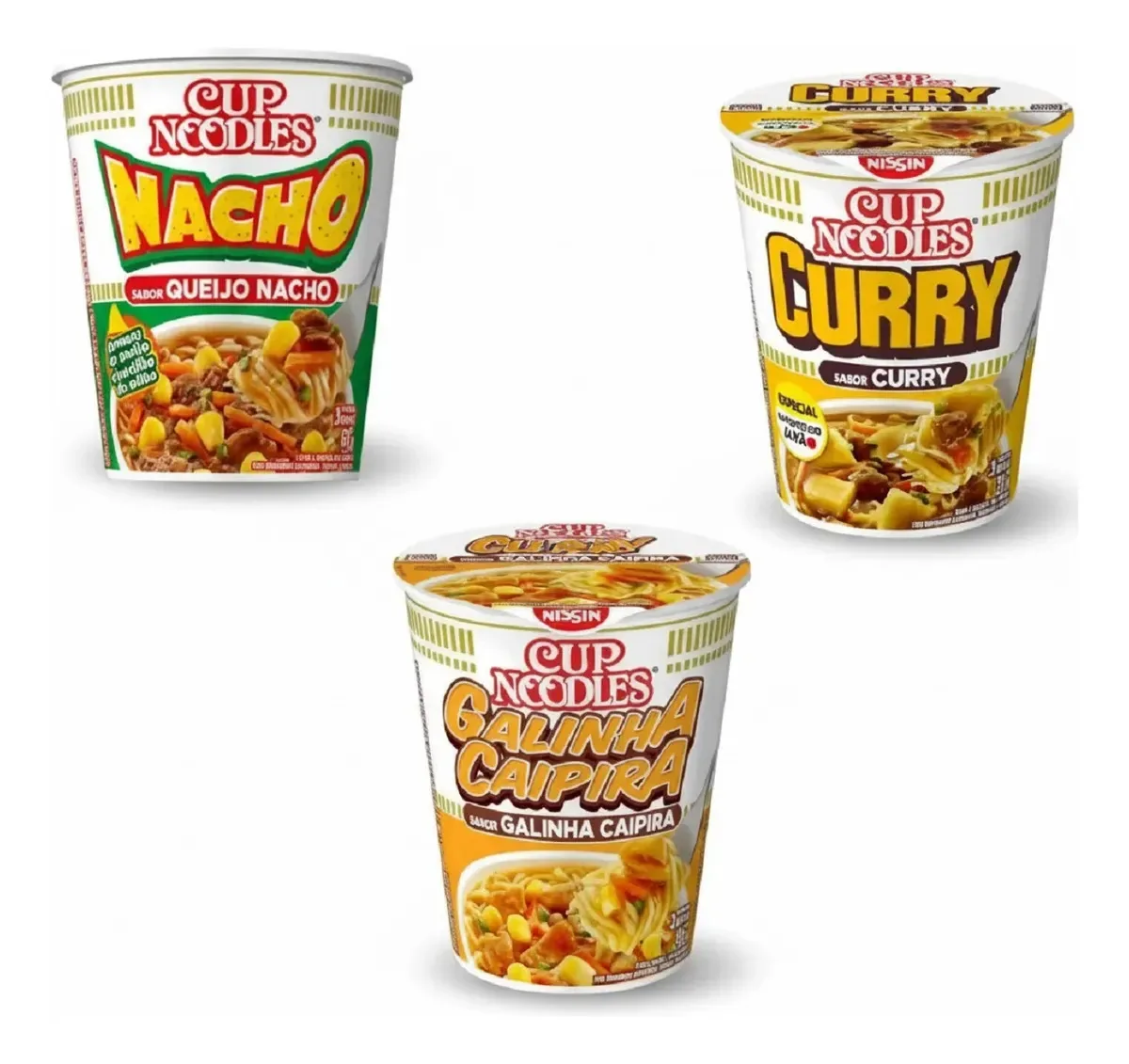 Kit 4 Macarrão Cup Noodles Instantâneo Sabor Variado 68g