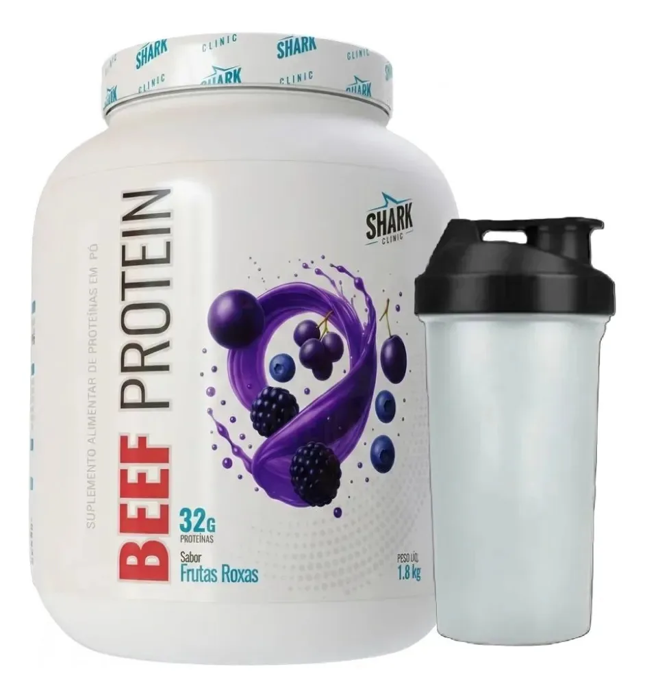 Beef Protein Frutas Roxas 1.8kg Coqueteleira - Shark Pro Frutas Roxas