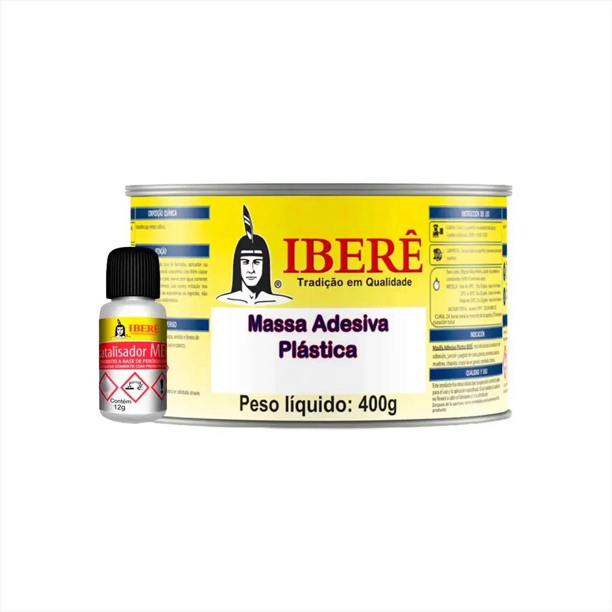 Massa Plástica Iberê 400g + Catalizador Fixação De Pedras