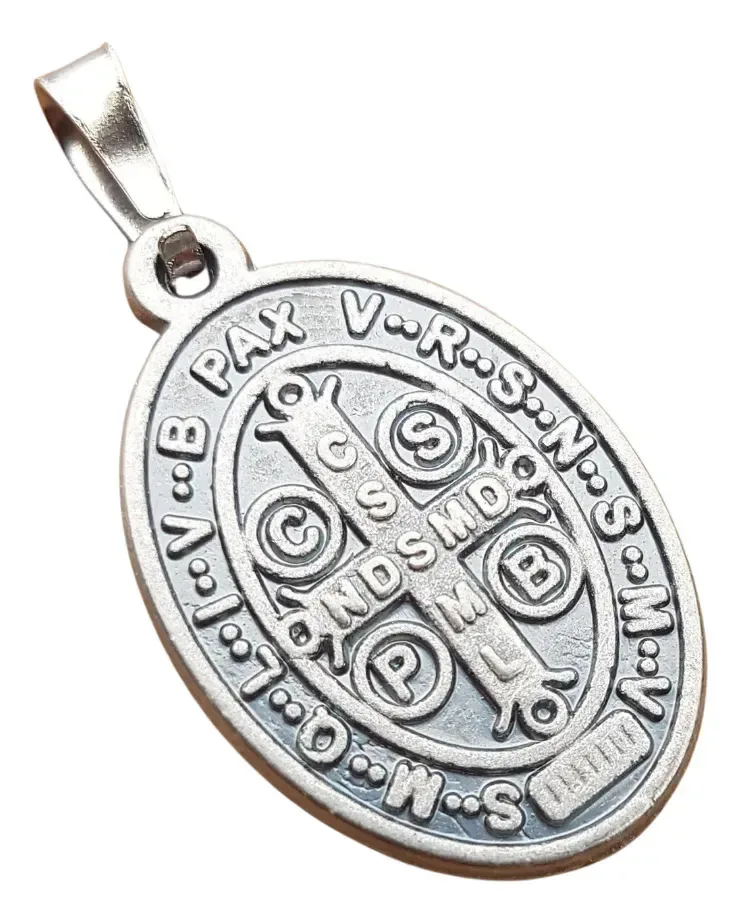 10 Pingentes São Bento Medalhinha Banho Prata 925 Vintage Prata Modelo 2