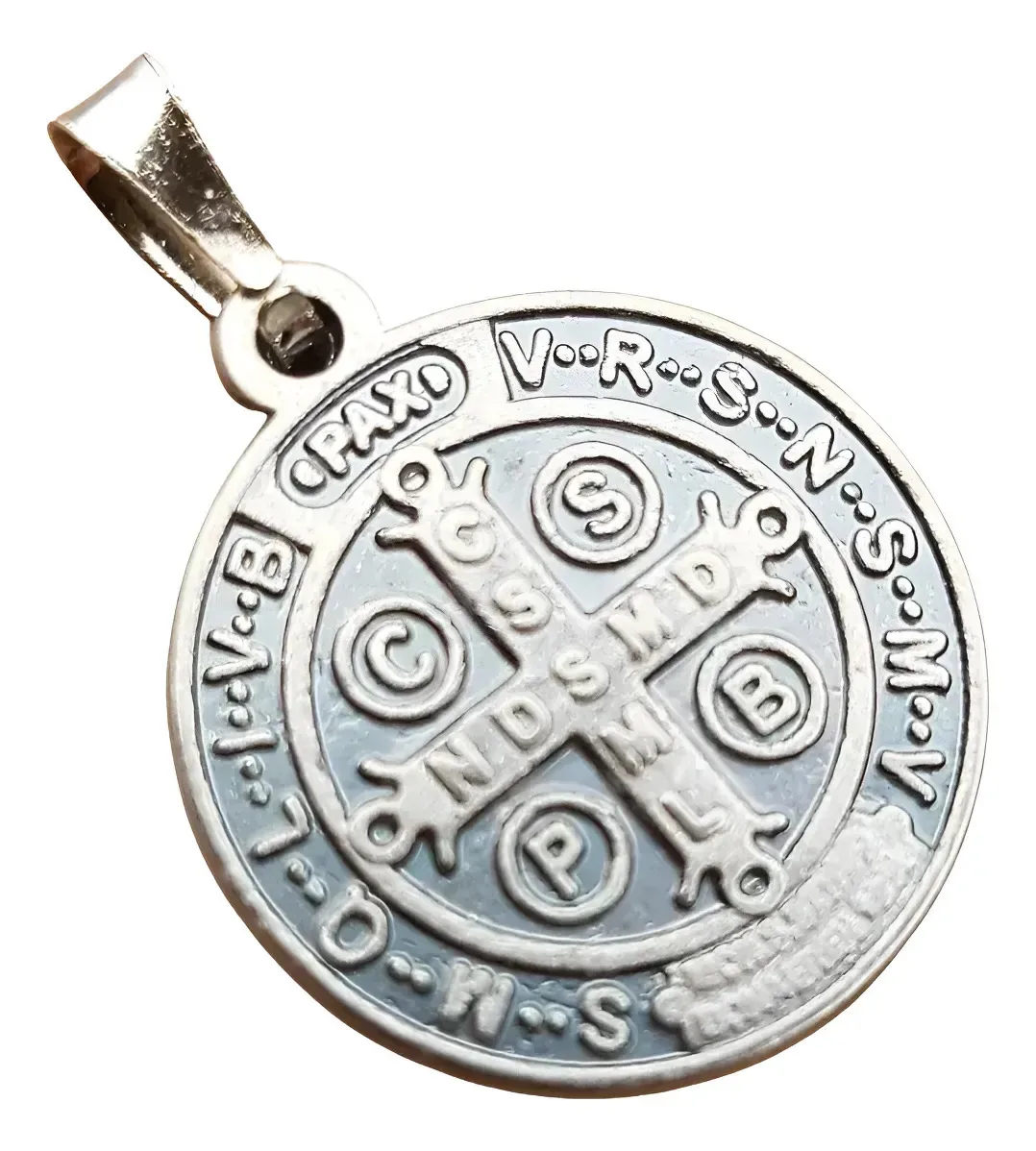 10 Pingentes São Bento Medalhinha Banho Prata 925 Vintage Prata Modelo 1