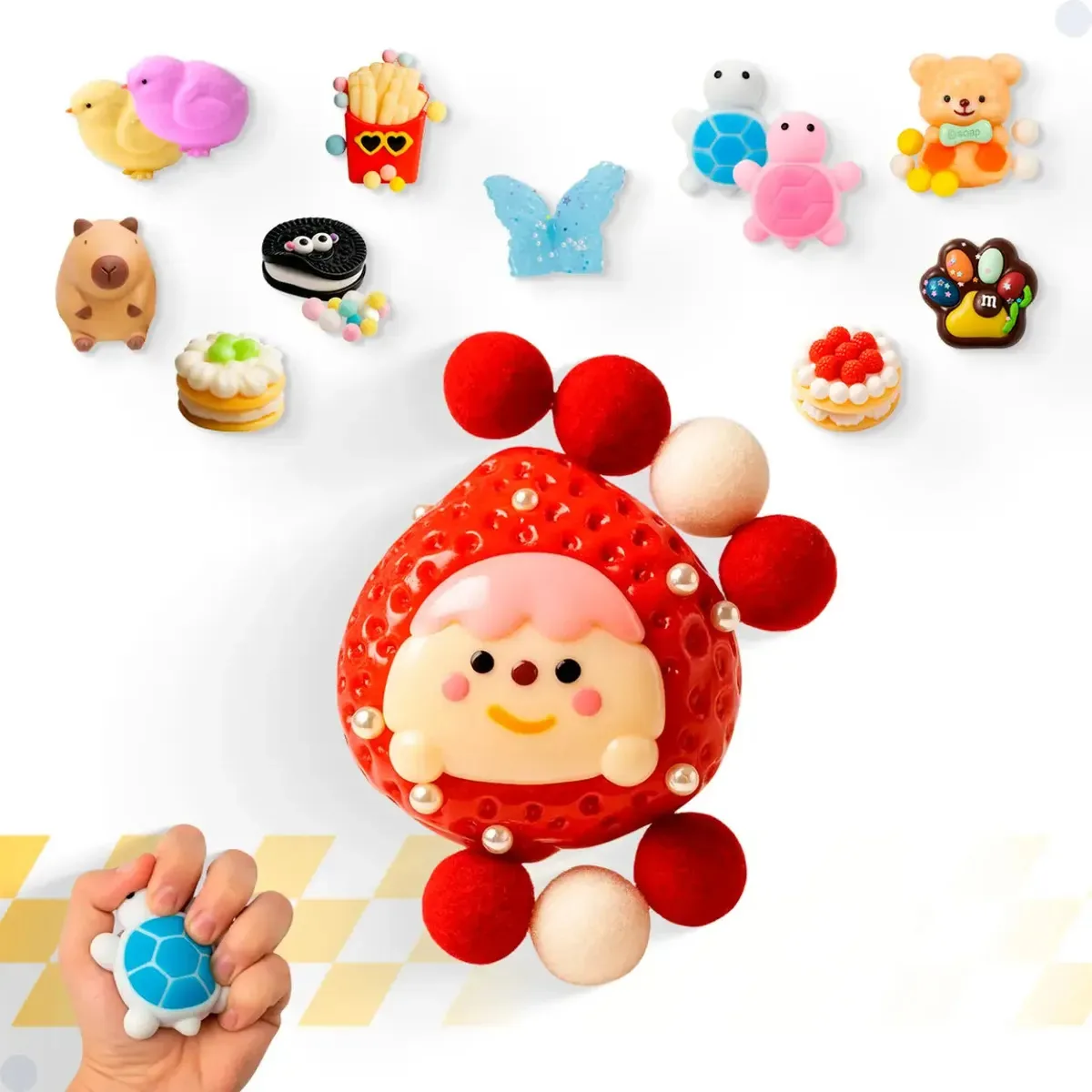Squishy Squish Anti-stress Alívio Estresse Apertar Squishies De Bichinhos Mole De Apertar De Borracha Brinquedo Criança Infantil Babuu Brinquedos Educativos Morangu