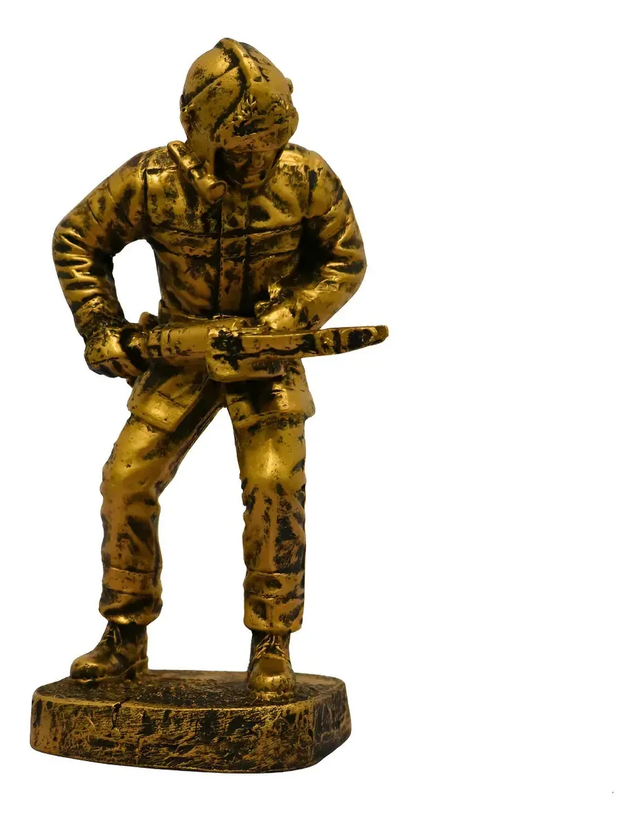 Estatueta Estátua Bombeiro Decoração Troféu