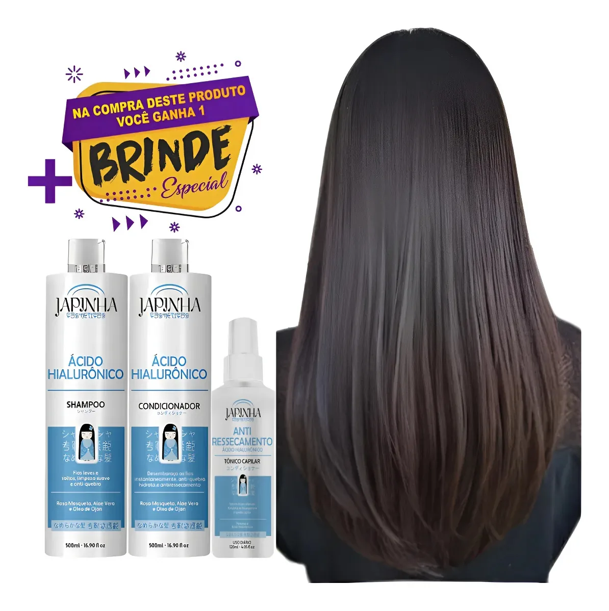 Kit Japinha Shampoo E Condicionador+ Tônico +
