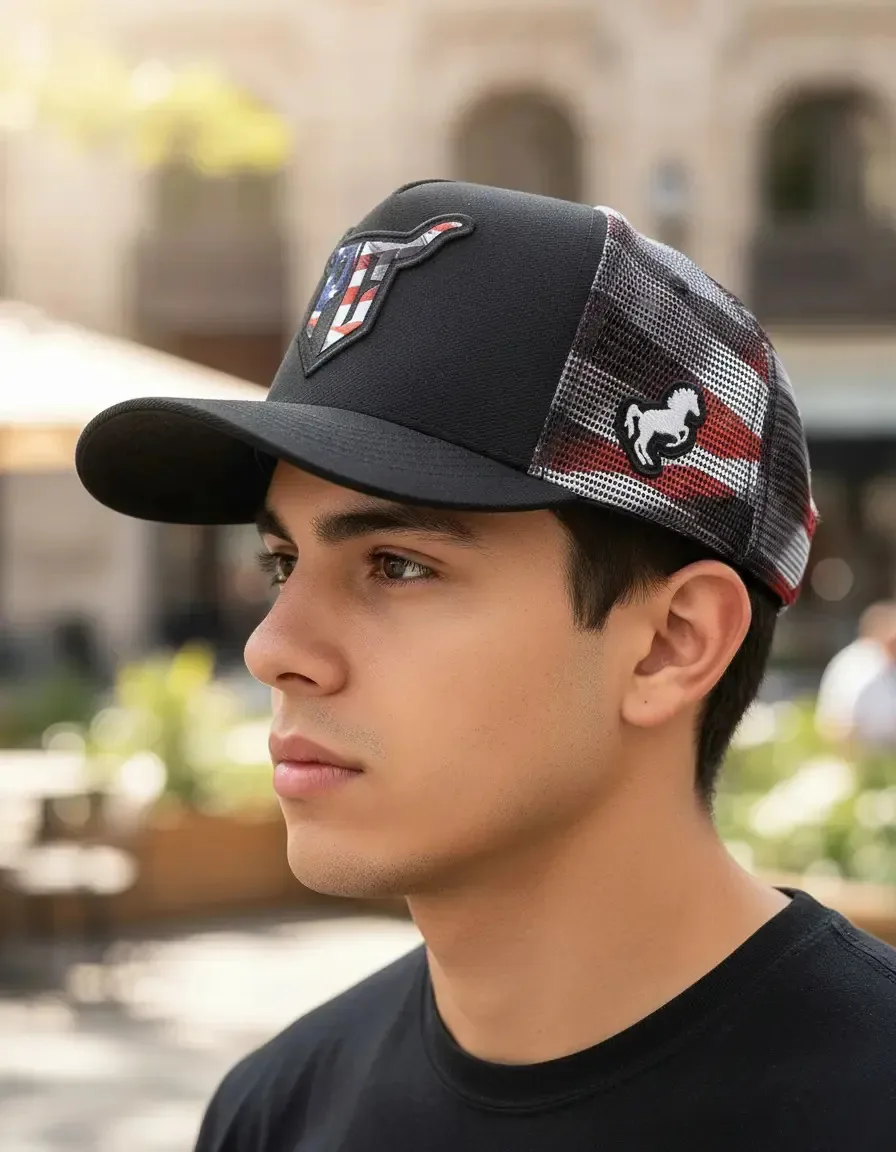 Boné Infantil Agro Pampa's Country Trucker Telinha Ajustável Preto 8 A 12 Anos