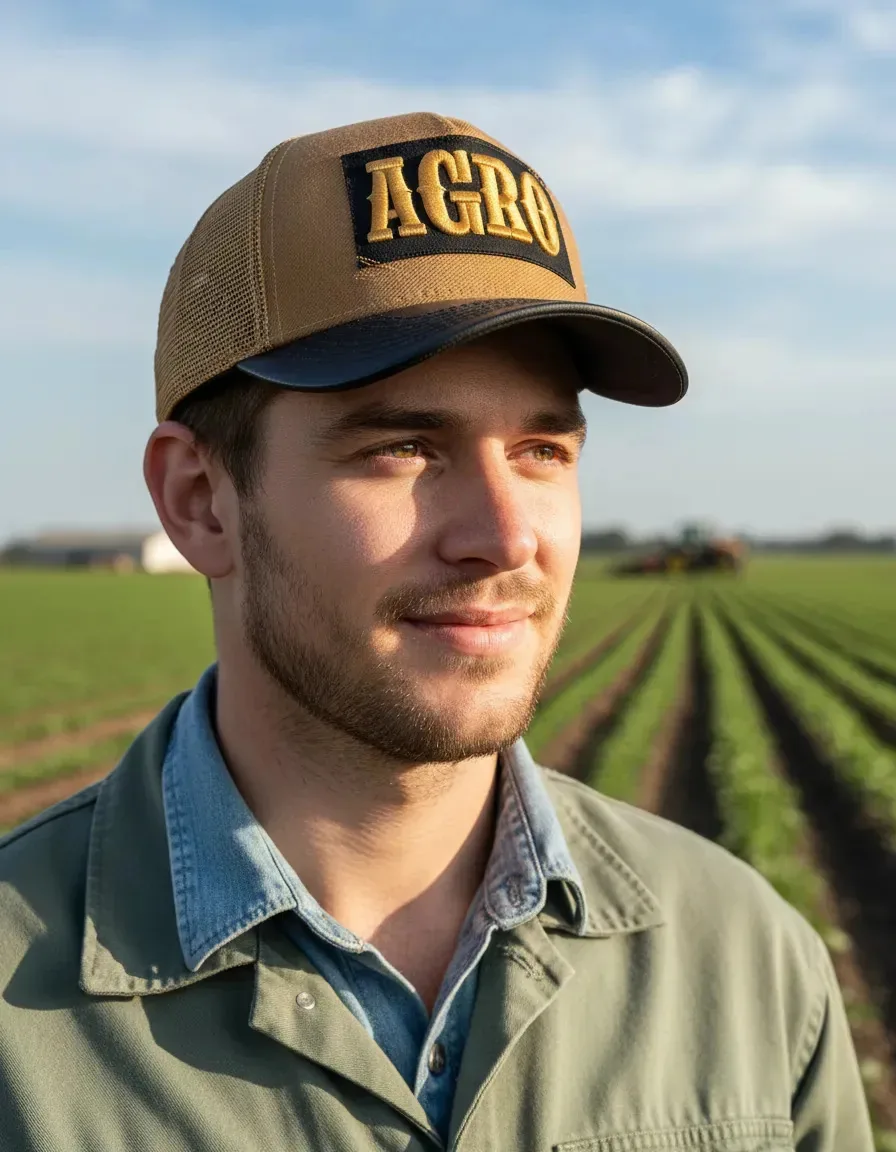 Boné Agro Rural Aba Couro Telinha Bordado Pampas Country Bege Un