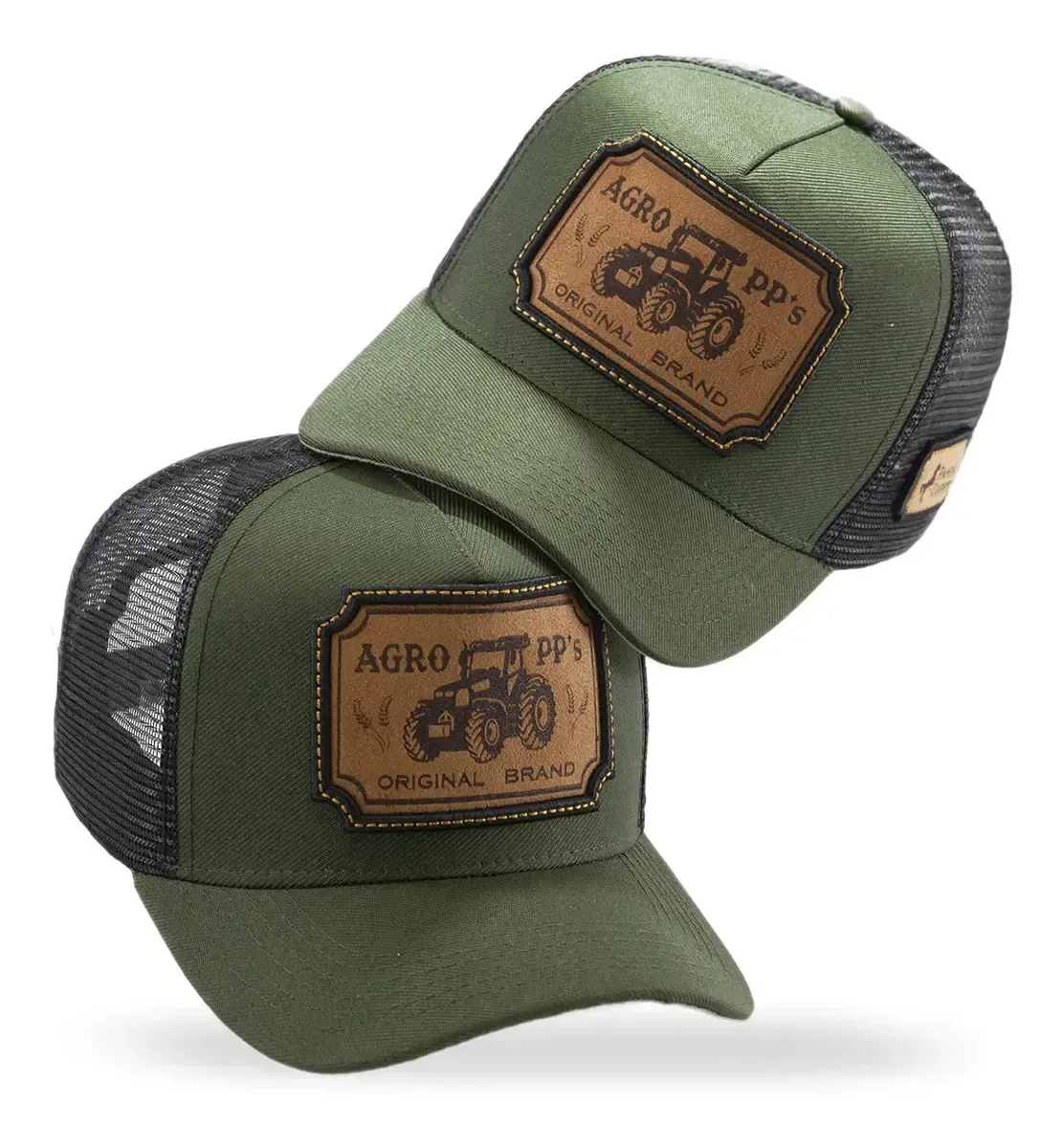 Boné Agro Trator Trucker Telinha Linha Country Cores Cor Verde-musgo Tamanho Un