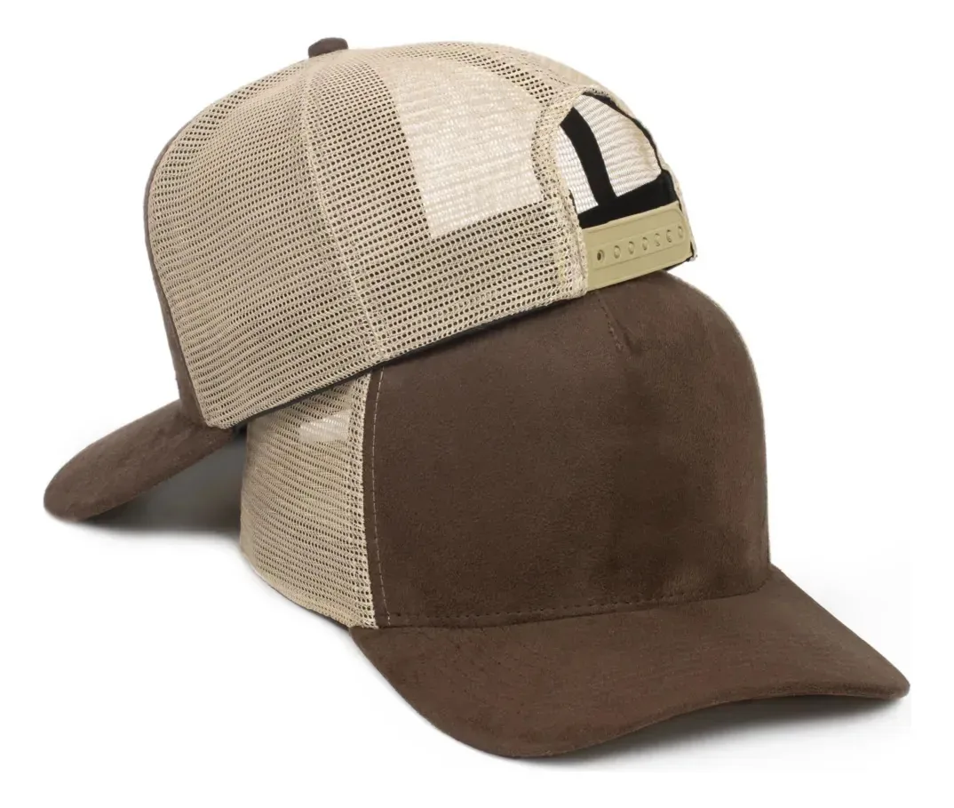 Kit 5 Bonés Country Camurça Basico Liso Trucker Tela Marrom Un Lisa