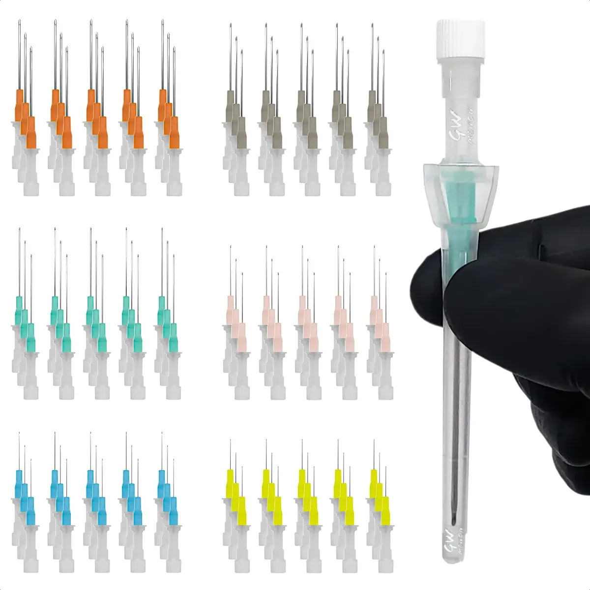 Piercings Kit 20 Cateter Body Piercer 16g 18g 20g 22g Tattoo Cor 22g Azul - Tamanho 22
