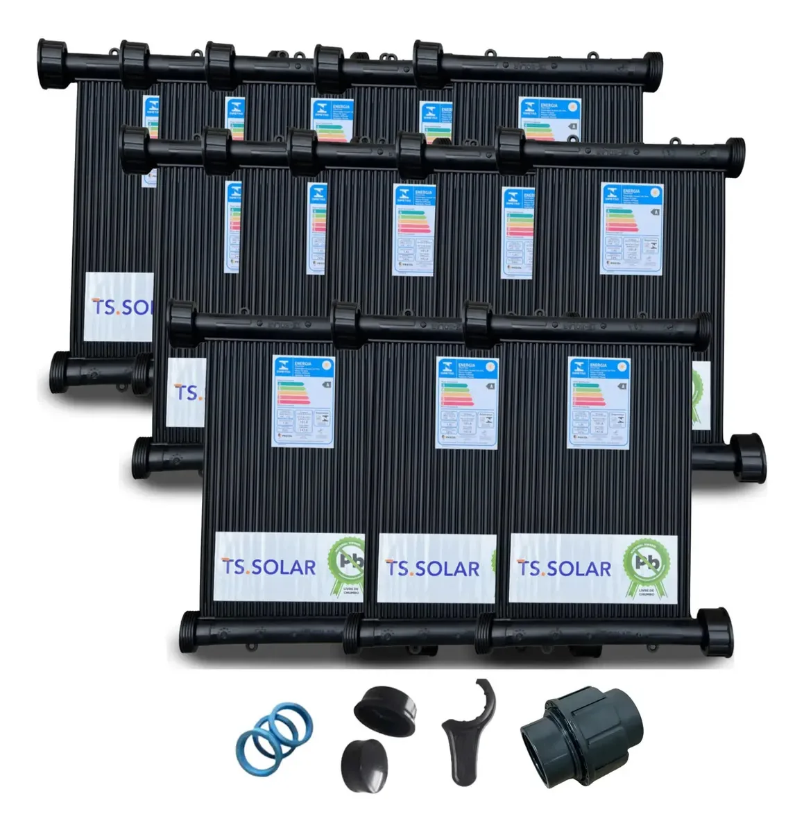 Kit 15 Placas 3mt - Aquecedor Solar Piscinas - Completo