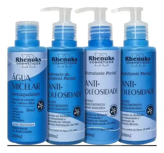 Kit De Cuidado Com A Pele Rhenuks Cosméticos Antioleosidade Para Pele Oleosa - 4 Peças