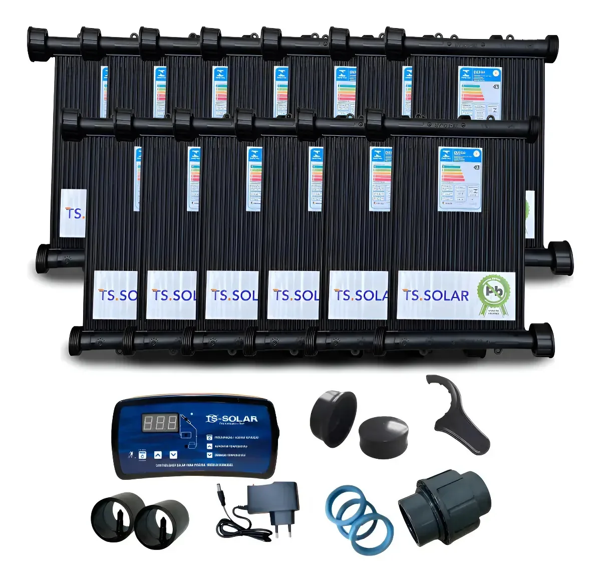 Aquecedor Solar Piscina 13 Placas 3m + Controlador Ts Solar