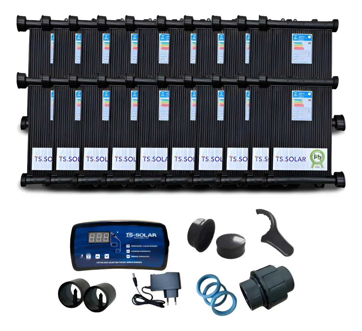 Aquecedor Solar Piscina 20 Placas 3m + Controlador Ts Solar
