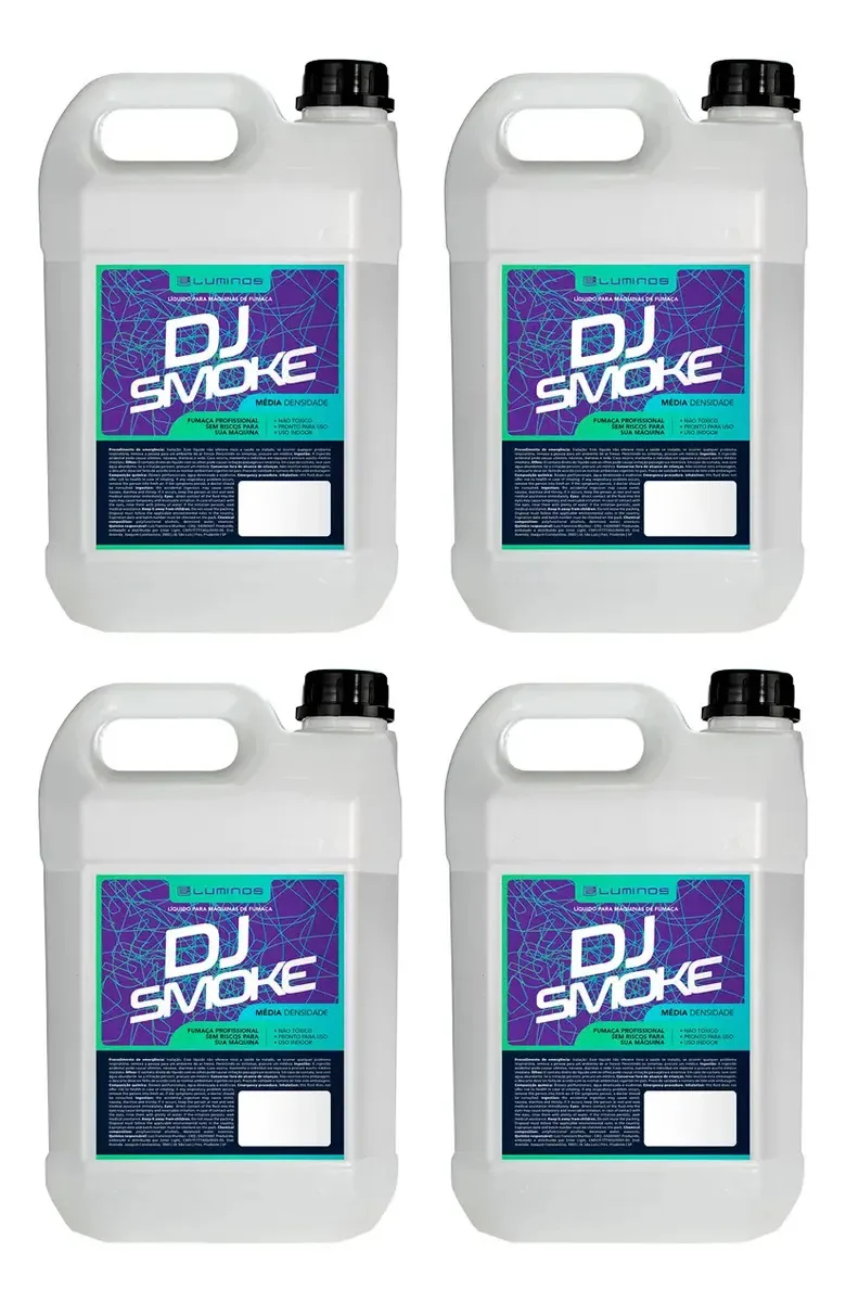 4x Fluidos De 5 Litros Neutro Dj Smoke P/ Máquinas De Fumaça