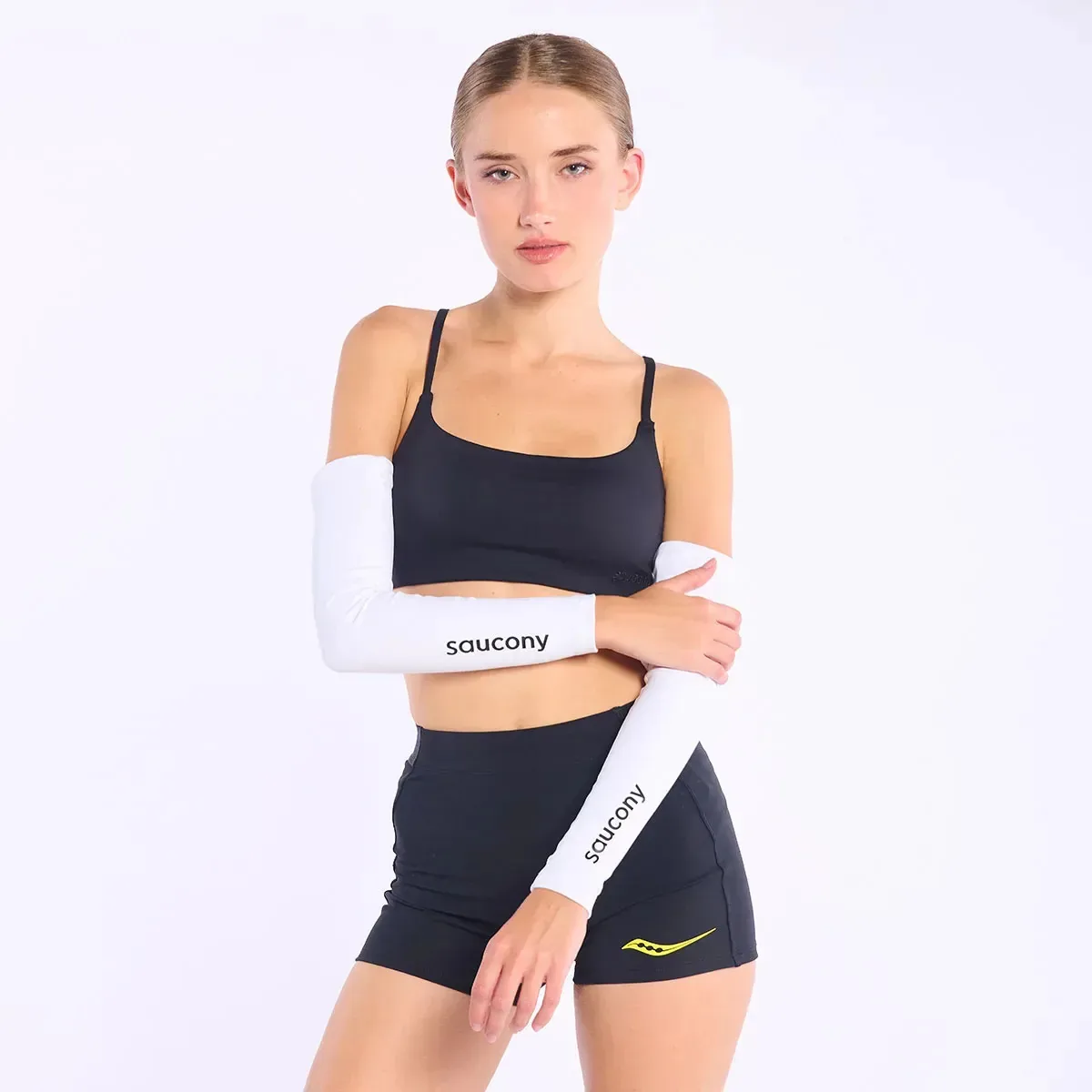 Saucony Unissex Fortify Graphic, branco, mangas brancas