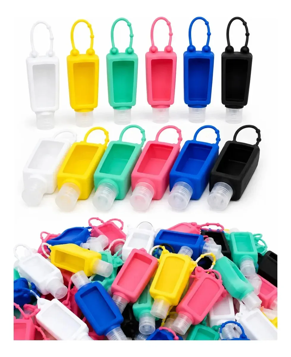 Kit 72 Frascos Com Alça Silicone Para Lembrancinhas Portátil Azul