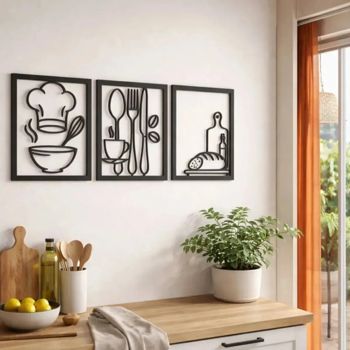Kit 3 Quadros Cozinha+frase Variadas Para Cozinha Decorativo Kit Quadros Cozinha
