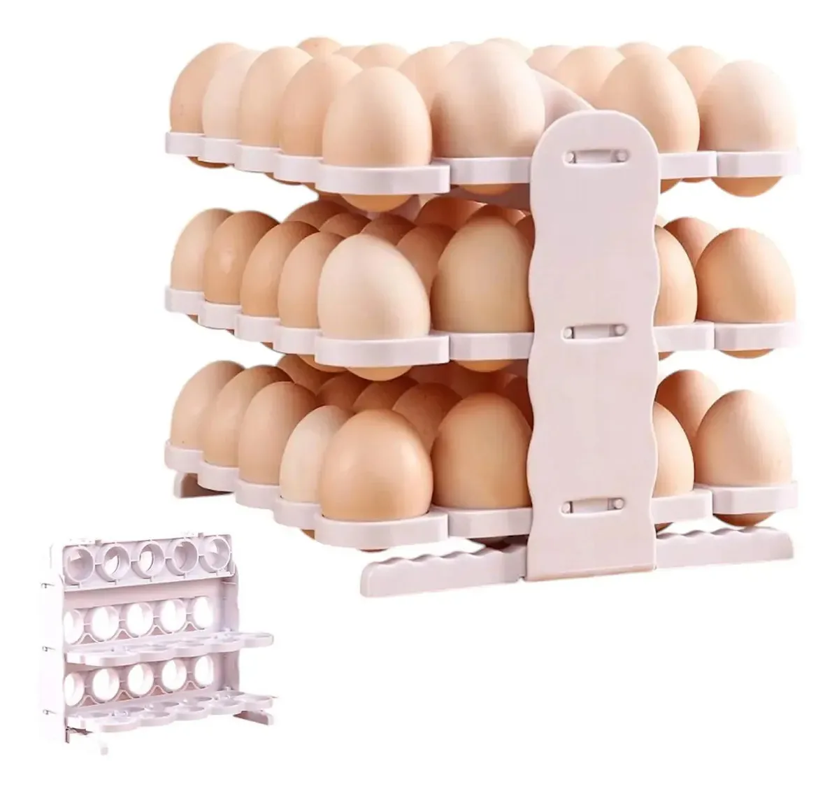 Suporte Porta Ovos 60 Ovos 3 Andares Geladeira Armario Branco