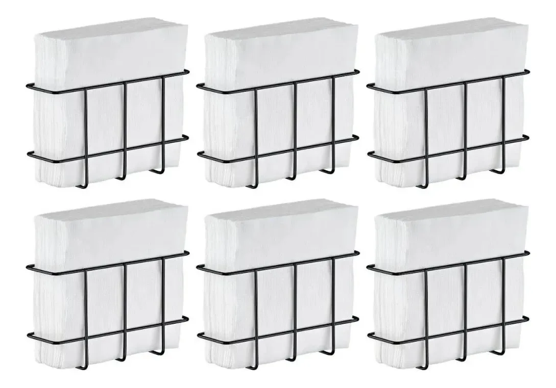 Kit 6 Porta-guardanapos Aramados Pequenos Pretos Para Padaria Utimil