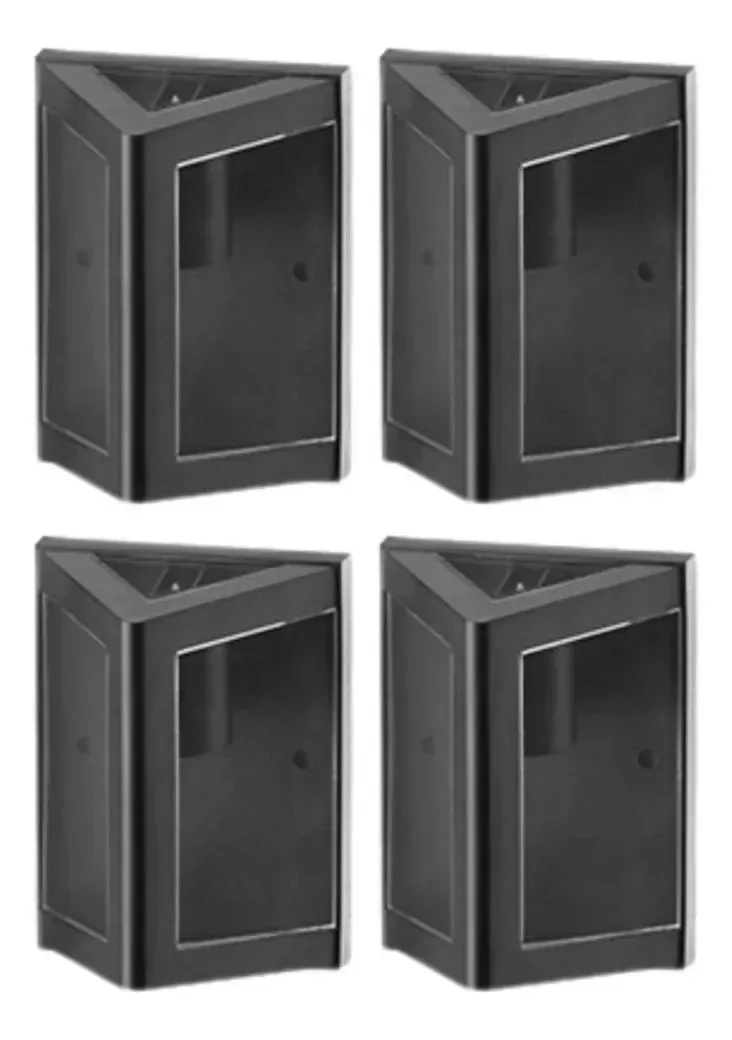 Kit 4 Luminárias Arandelas Triangulares Preto Smart Dital