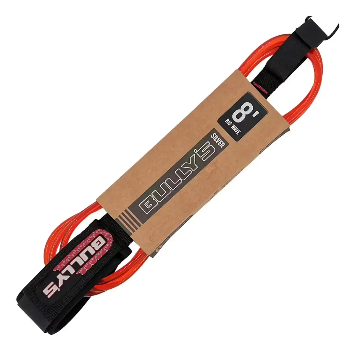 Leash Surf Cordinha Funboard Bullys Silver Regular 8' X 7mm Cor Vermelho