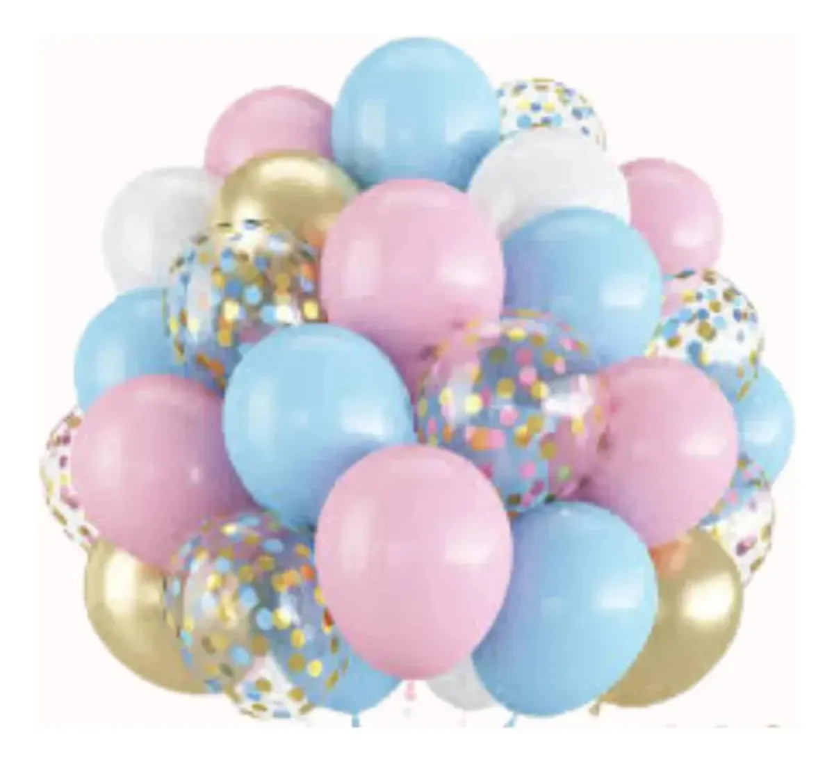 Kit 30 Un Balão Metalizado Bexiga No9 Festa Aniversário Cor Revelação Revelação